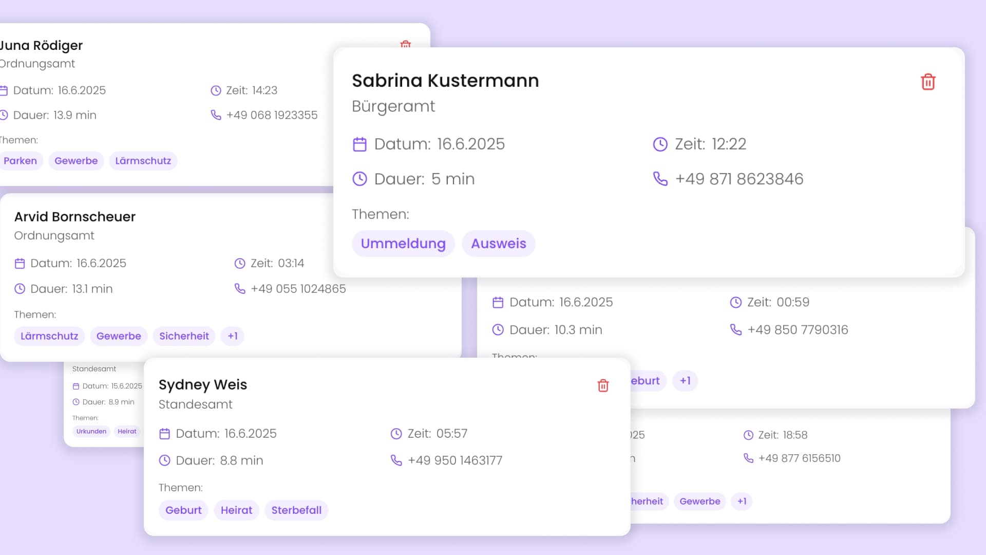 Beliebig viele Anrufe gleichzeitig