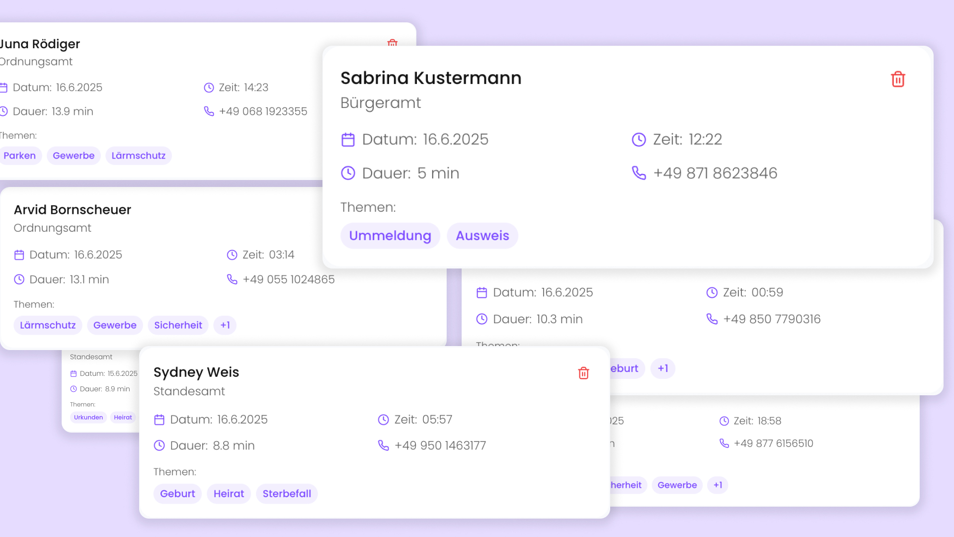 Beliebig viele Anrufe gleichzeitig